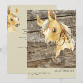 Rustiek Pony Baby shower Invitation Kaart (Voorkant / Achterkant)