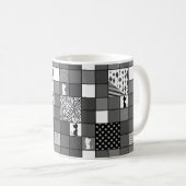 Rustiek, Populair, Zwart en wit, Patchwork, Eenvou Koffiemok (Voorkant rechts)