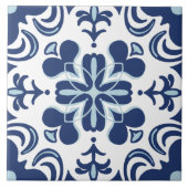 Rustiek Portugees Azulejo Blauw Wit Mediterraan Tegeltje (Voorkant)