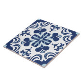 Rustiek Portugees Azulejo Blauw Wit Mediterraan Tegeltje (Zijkant)