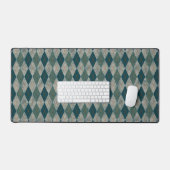 Rustiek Preppy Argyle Pattern, Blauwgroen, Olijfgr Bureaumat (Keyboard & Muis)