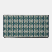 Rustiek Preppy Argyle Pattern, Blauwgroen, Olijfgr Bureaumat (Voorkant)