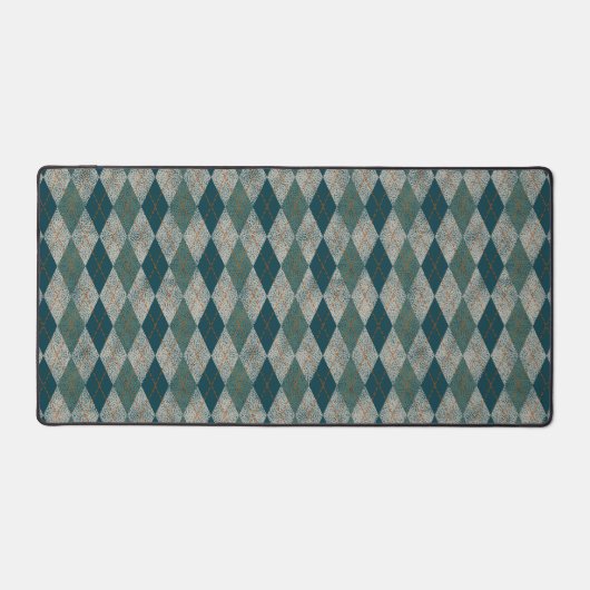 Rustiek Preppy Argyle Pattern, Blauwgroen, Olijfgr Bureaumat (Voorkant)