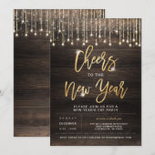 Rustiek Proost Nieuwjaar Party Uitnodiging (Voorkant / Achterkant)