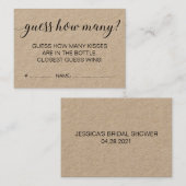 Rustiek raden hoeveel Vrijgezellenfeest spel Visitekaartje (Voorkant / Achterkant)