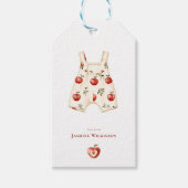 Rustiek Red Apple Baby shower Waterverf ontwerp Cadeaulabel (Voorkant)