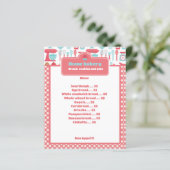 Rustiek Red Gingham Bakkerij Menu & prijslijst (Staand voorkant)