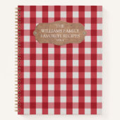 Rustiek Red Gingham Linnen Boerderij Familie Recep Notitieboek (Voorkant)