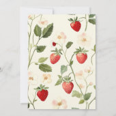 Rustiek Red Strawberry Theme Berry Eerste Verjaard Kaart (Achterkant)