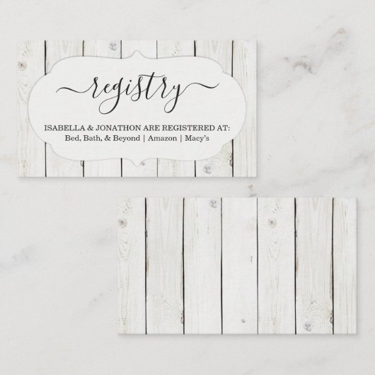 Rustiek Register Invoegen / Behuizing voor uitnodi Informatiekaartje (Voorkant / Achterkant)