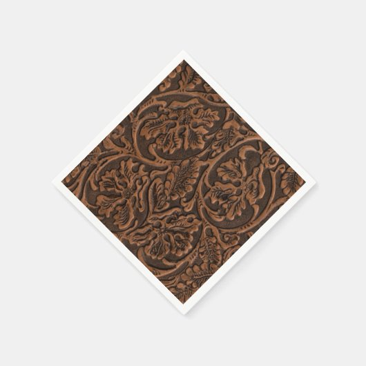 Rustiek reliëf leder servet (Hoek)