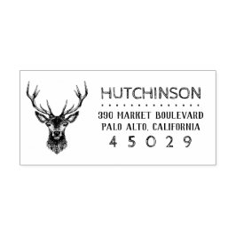  rustiek rendier familienaam retouradres rubberstempel