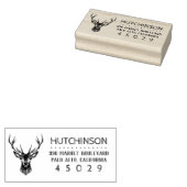 rustiek rendier familienaam retouradres rubberstempel (Gestempeld)