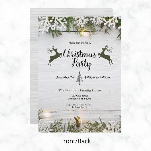 Rustiek rendier kerstfeest kaart