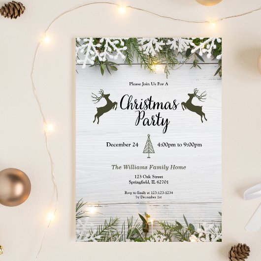 Rustiek rendier kerstfeest kaart
