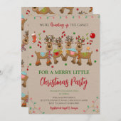 Rustiek rendier kerstfeest kaart (Voorkant / Achterkant)