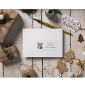 Rustiek Rendier Kerstmis, op maat Etiket