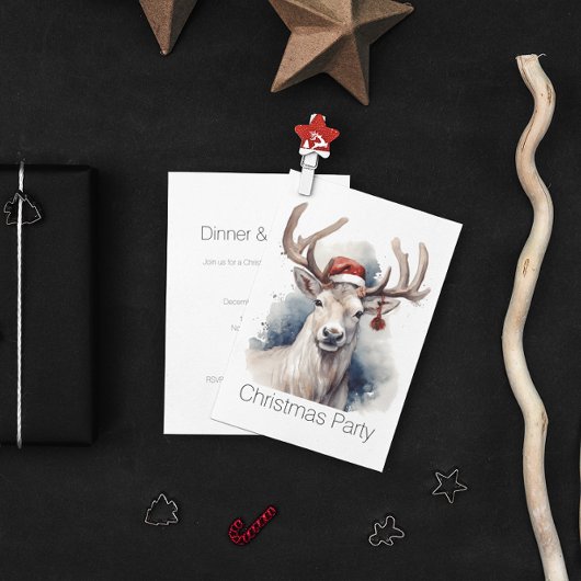 Rustiek Rendier Kerstmis, op maat Kaart