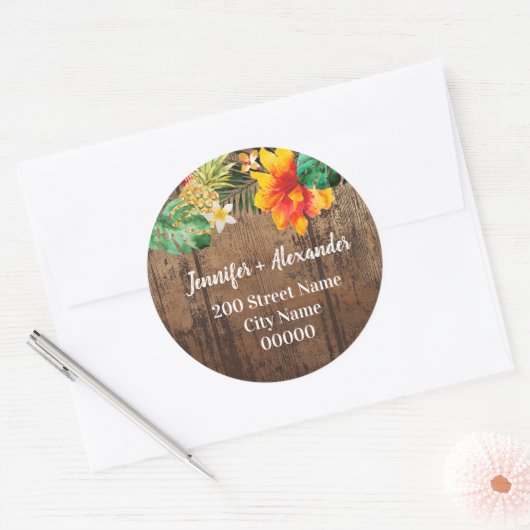Rustiek retouradres ronde sticker (Envelop)