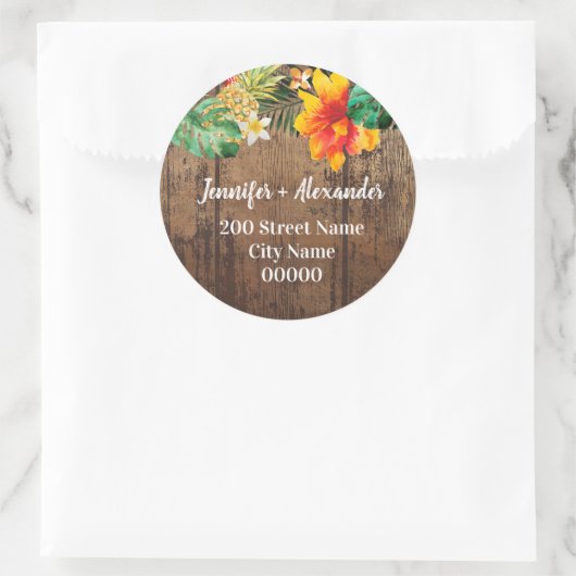 Rustiek retouradres ronde sticker (Tas)