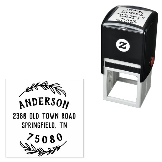 Rustiek retouradres Zelf Inking stempel Hand getro (In situ)