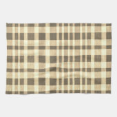 Rustiek Retro Beige Bruin Getextureerd Plaid Patro Theedoek (Horizontaal)