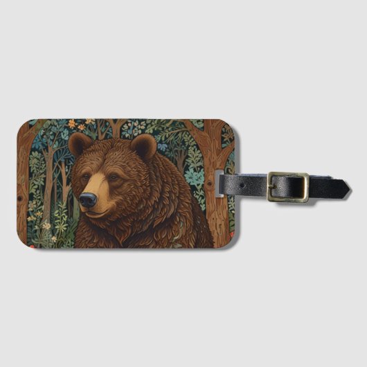 Rustiek retro bruin beer bagagelabel (Voorkant (horizontaal))