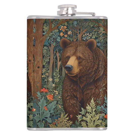 Rustiek retro bruin beer heupfles (Achterkant)