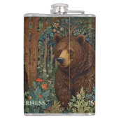 Rustiek retro bruin beer heupfles (Achterkant)