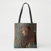 Rustiek retro bruin beer tote bag (Voorkant)