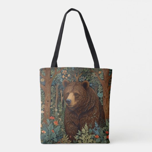 Rustiek retro bruin beer tote bag (Achterkant)