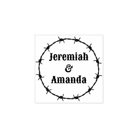 Rustiek Retro Land Western Bruiloft Boerderij Rubberstempel (Afrduk)