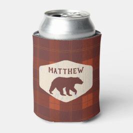 Rustiek Retro Plaid Beer Gepersonaliseerd Blikjeskoeler