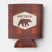 Rustiek Retro Plaid Beer Gepersonaliseerd Blikjeskoeler (Voorkant)