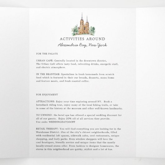 Rustiek River Trouwprogramma Drieluik Programma (Binnenkant midden)