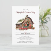 Rustiek Rode Vrachtwagen Barn Kerstfeest Feestdagenkaart (Staand voorkant)