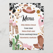 Rustiek Rodeo Verjaardag Voedsel Menu Sign Kaart (Voorkant / Achterkant)