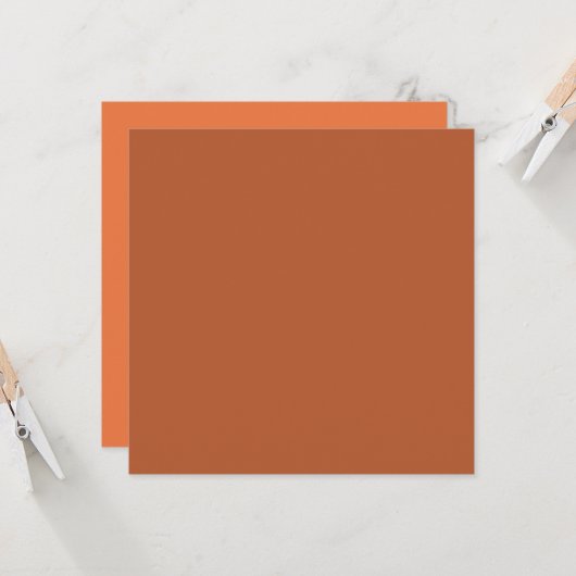 Rustiek Roest Bruin Effen Kleur Kaart (Voorkant / Achterkant in situ)