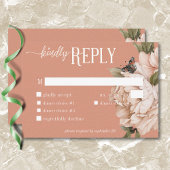  rustiek roest & perzik pioenrozen diner RSVP kaartje