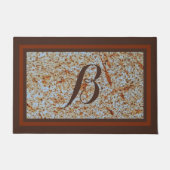 Rustiek Roestig Metaal Custom Monogram Design Deurmat (Voorkant)