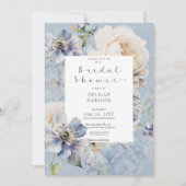 Rustiek Romantisch Blauw & Wit Bloemen Vrijgezelle Kaart (Voorkant)