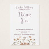 Rustiek Romantisch Bloemen ketting display kaart (Achterkant)