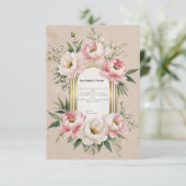 Rustiek Romantisch Boho Elegant Bloemen Huwelijk Bedankkaart (Staand voorkant)