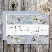 Rustiek Romantisch Dusty Blauw & Wit Bloemen Bruil Bedankkaart