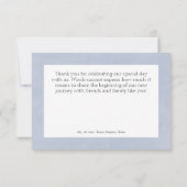 Rustiek Romantisch Dusty Blauw & Wit Bloemen Bruil Bedankkaart (Achterkant)