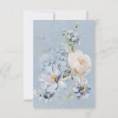 Rustiek Romantisch Dusty Blauw Wit Bloemen RSVP Kaartje (Achterkant)