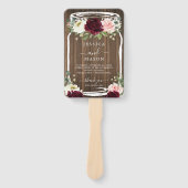 Rustiek Romantisch Groen Mason Jar Trouwprogramma Handwaaier (Voorkant)