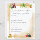Rustiek Romantisch Herfst Berry Wedding Programma (Voorkant)