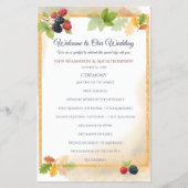 Rustiek Romantisch Herfst Berry Wedding Programma Flyer