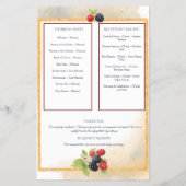 Rustiek Romantisch Herfst Berry Wedding Programma Flyer (Achterkant)